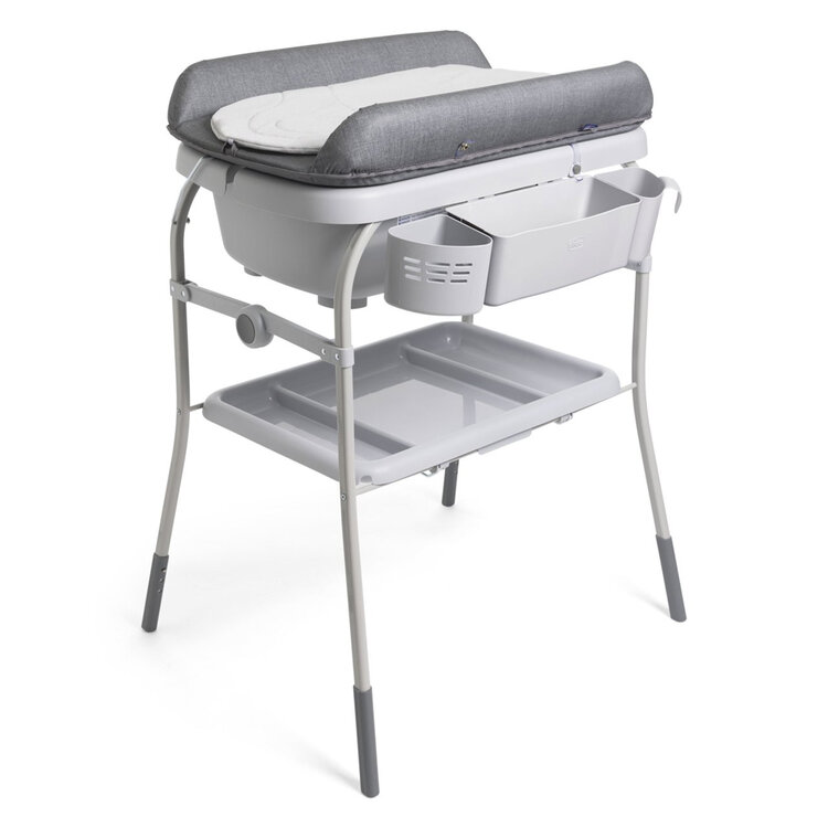 CHICCO Stolek přebalovací s vaničkou Cuddle & Bubble - Graphite Melange 0m+, do 11kg