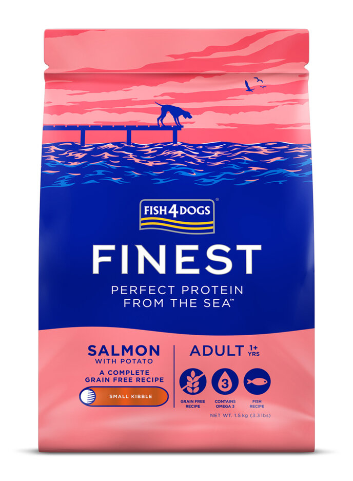 EXP: 30.10.2025 FISH4DOGS Granule velké pro dospělé psy Finest losos s bramborami 1,5 kg, 1+