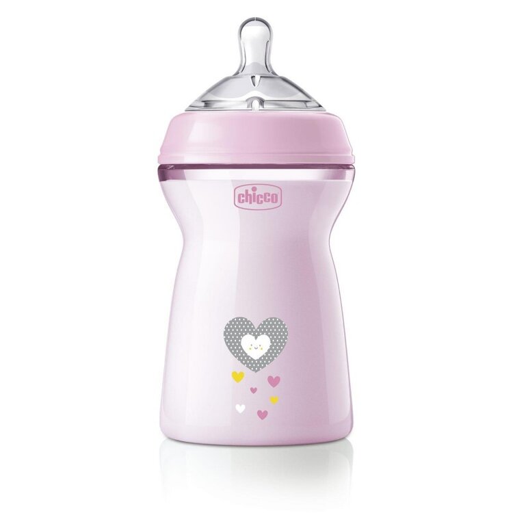 E-shop Chicco kojenecká láhev Natural Feeling růžová 330ml