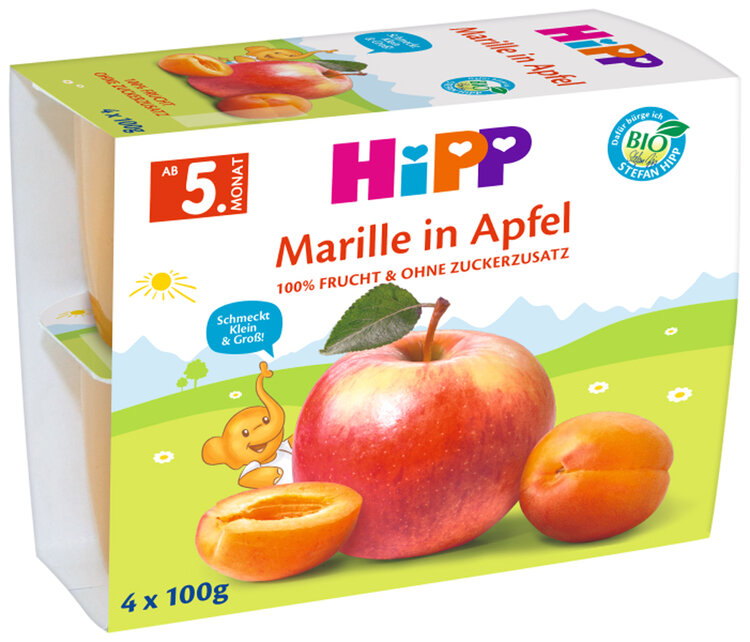 E-shop HIPP BIO Jablka s meruňkami 4x100 g, od ukončeného 4. - 6. měsíce