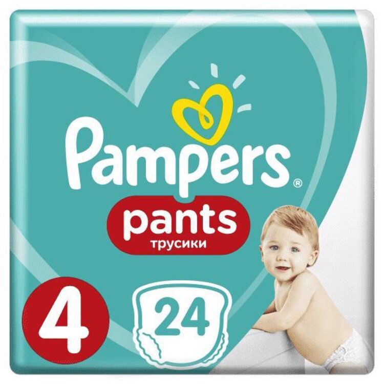 PAMPERS Pants 4, 24 ks (8-14 kg) CARRY Pack - plenkové kalhotky