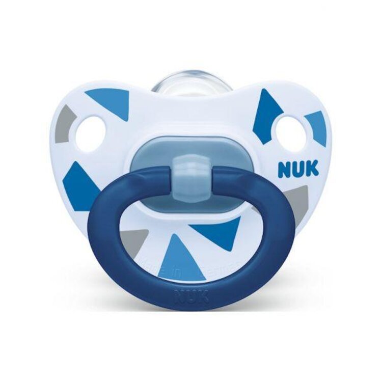 NUK Dudlík Happy days, silikon, V3 (18-36 m.) modrý + box