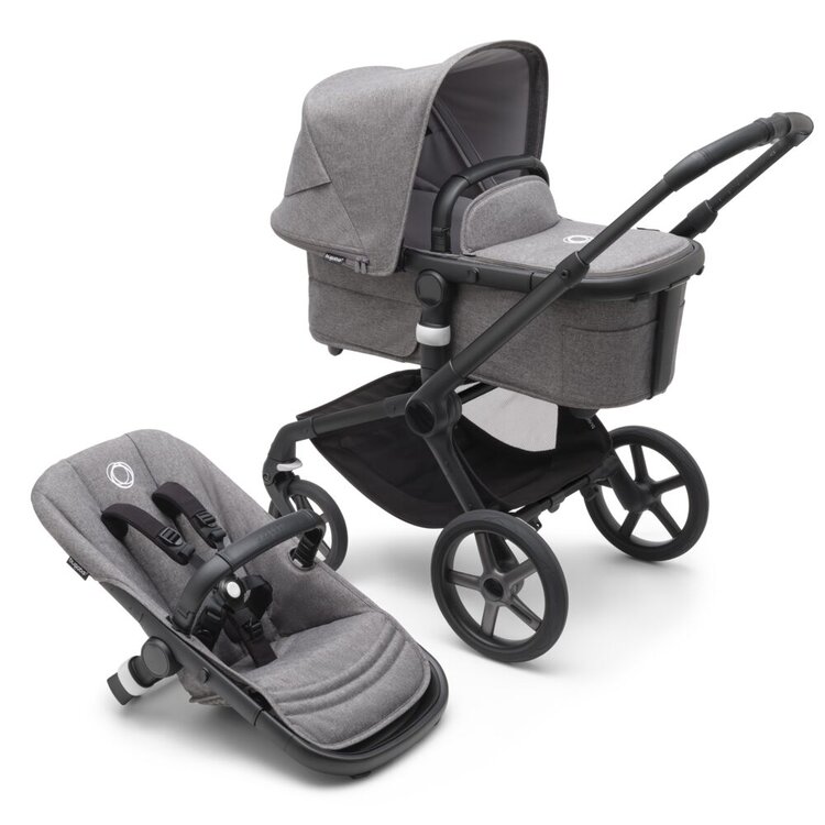 Obrázok BUGABOO Kočík kompletný Fox 5 Black/Grey melange-Grey melange