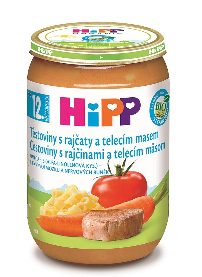 E-shop HiPP BIO Těstoviny s rajčaty a telecím masem od 12. měsíce, 220 g