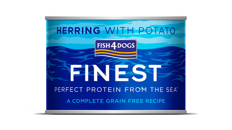 FISH4DOGS Konzerva pro psy Finest sleď s bramborami 185 g