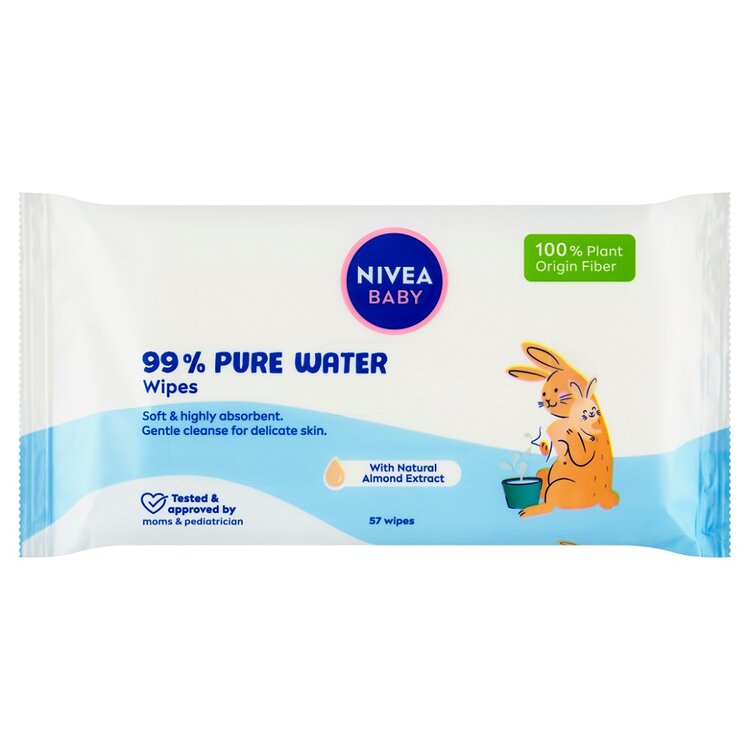 NIVEA BABY 99% Pure Water Čisticí ubrousky 57 ks