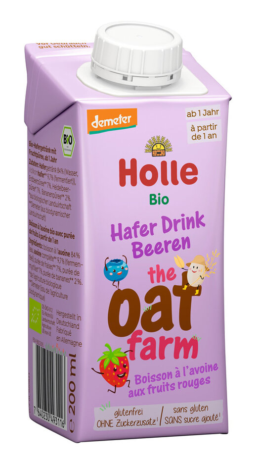 HOLLE BIO Nápoj ovesný Oat Farm s lesními plody pro děti od 12. měsíce, 200 ml