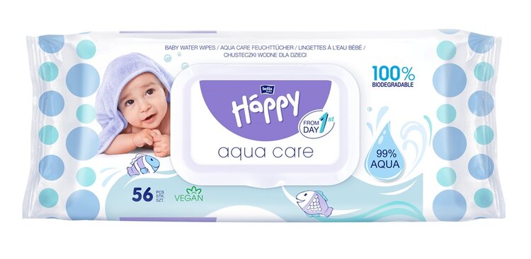 BELLA HAPPY BABY Ubrousky čisticí 56 ks Aqua care