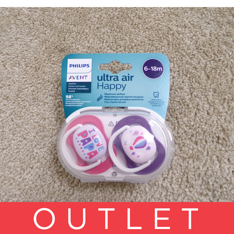 Philips AVENT Šidítko Ultra air Text 6-18m dívka, 2 ks