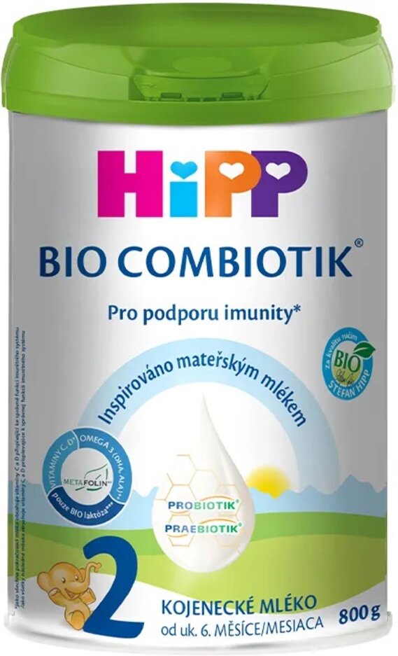 HiPP BIO Výživa pokračovací mléčná kojenecká Combiotik® 2 DÓZA od uk. 6. měsíce, 800 g