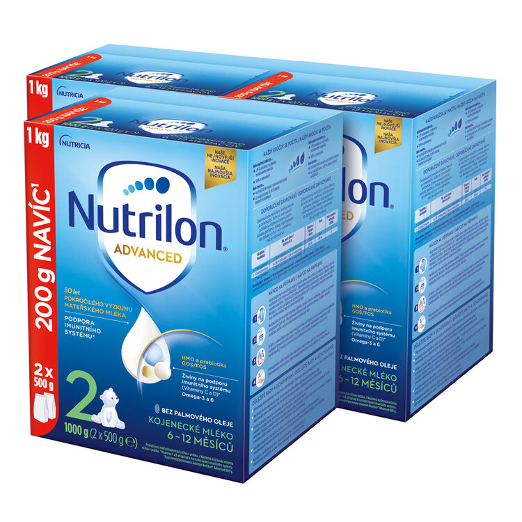 NUTRILON Mléko pokračovací kojenecké 2 Advanced od uk. 6. měsíce 3x1000 g