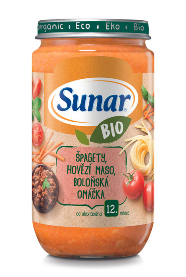 EXP: 15.09.2024 SUNAR BIO příkrm boloňské špagety 12m+, 235 g