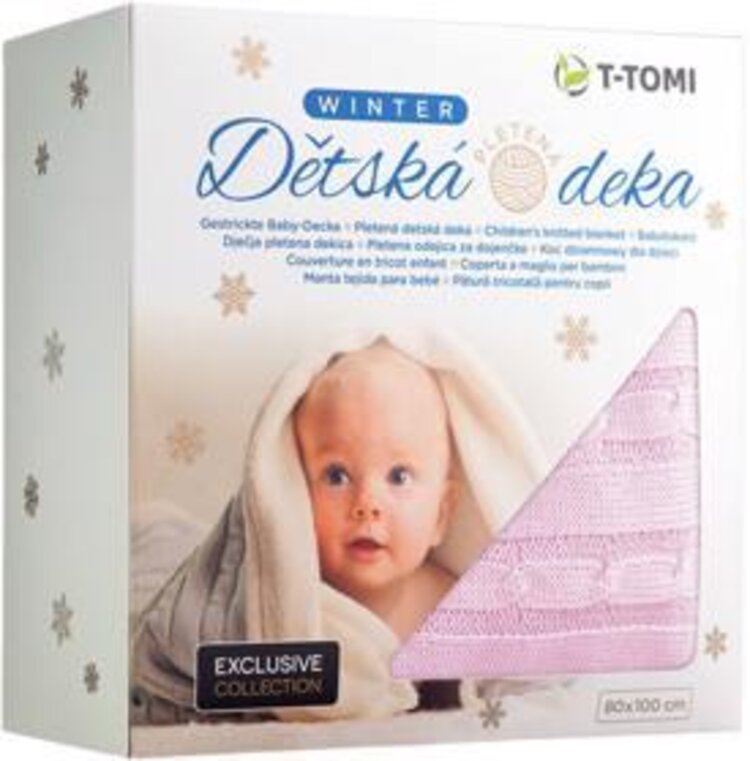 T-TOMI Deka pletená winter, růžová