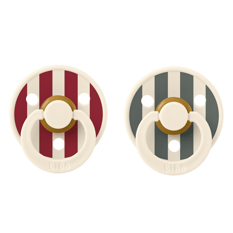 BIBS STUDIO Dudlíky z přírodního kaučuku Colour Pin 2ks, velikost 2 - Ruby Pine Mix