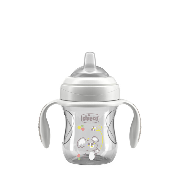 CHICCO Hrneček Transition učicí s držadly grey, 4m+