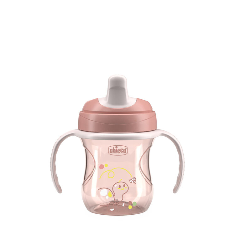 CHICCO Hrneček Training s držadly pink, 6m+