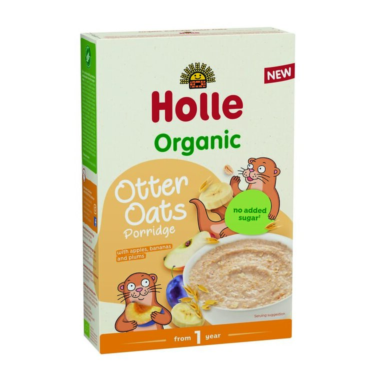 HOLLE Bio-Organic Kaše s ovesnými vločkami, Otter Oats, jablko, banán, švestky 200g (1r+)