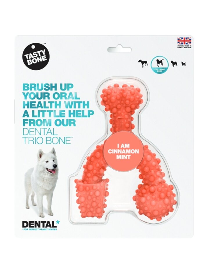 TASTY BONE Dental trio kostička nylonová pro velké psy - Skořice & Máta
