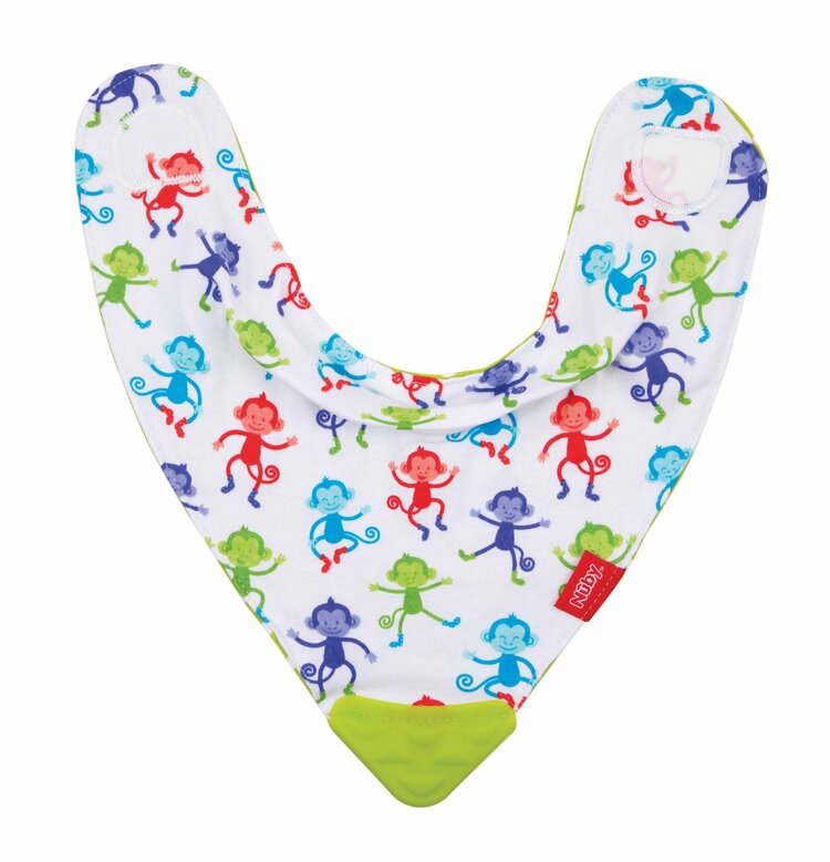 NUBY Slintáček s kousátkem 1 ks, zelené letadélka, 3 m+