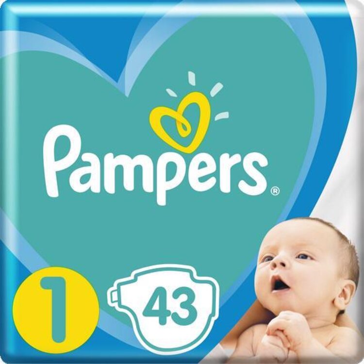 PAMPERS New Baby-Dry Pleny jednorázové 1 (2-5 kg) 43 ks
