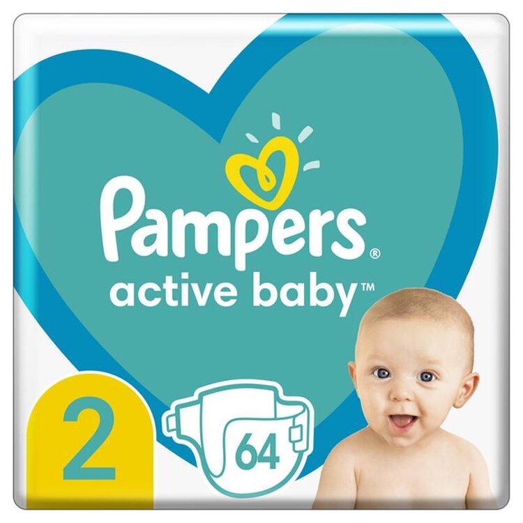 PAMPERS Active Baby Pleny jednorázové 2 (4-8 kg) 64 ks