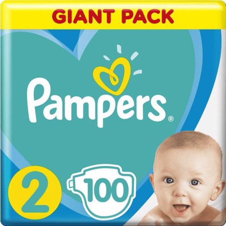PAMPERS New Baby-Dry Plienky jednorazové 2 (4-8 kg) 100 ks - GIANT PACK