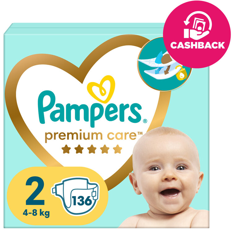 E-shop PAMPERS Pleny jednorázové Premium Care vel. 2 (136 ks) 4-8 kg