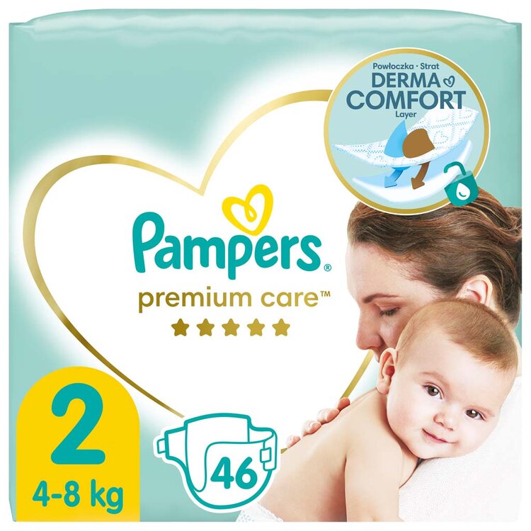PAMPERS Premium Care Plienky jednorazové 2 (4-8 kg) 46 ks
