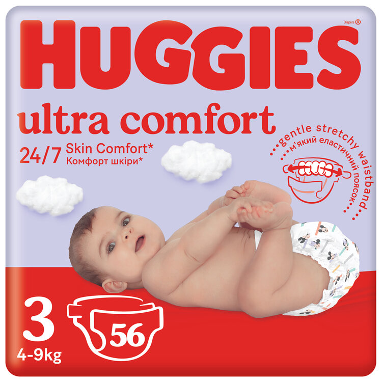 HUGGIES® Ultra Comfort Jumbo Pleny jednorázové 3 (4-9 kg) 56 ks