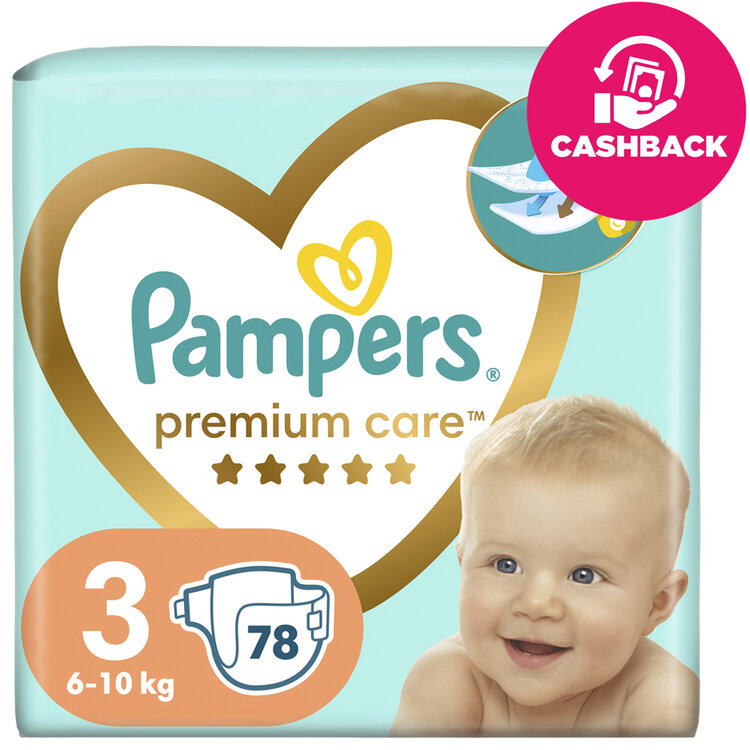 PAMPERS Pleny jednorázové Premium Care vel. 3 (78 ks) 6-10 kg