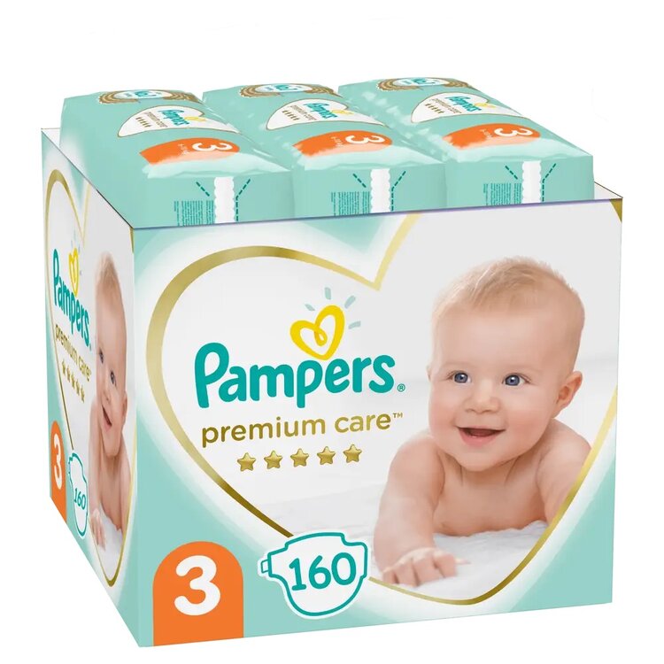 PAMPERS Premium Care 3 pleny (160 ks), 6-10 kg