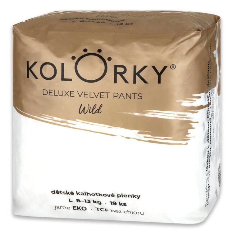 Kolorky Deluxe Velvet wild L 8-13 kg 19 ks
