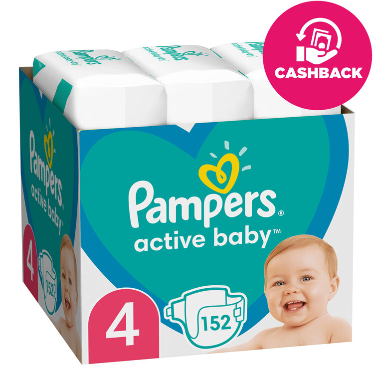 E-shop PAMPERS Active Baby pleny 4 (152 ks) 9-14 kg