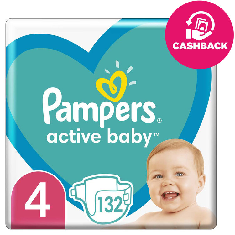 E-shop PAMPERS Active Baby Pleny jednorázové 4 9-14 kg 132 ks