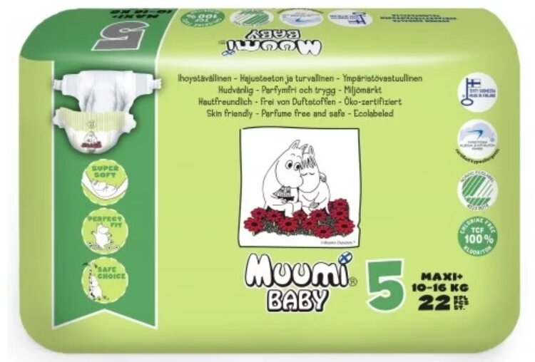 E-shop MUUMI Baby Pleny jednorázové 5 (10-16 kg) 22 ks