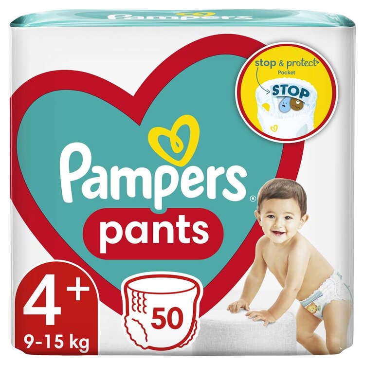 Pampers Pants Maxi+ 4+ 9-15 kg Jumbo Pack 50 ks