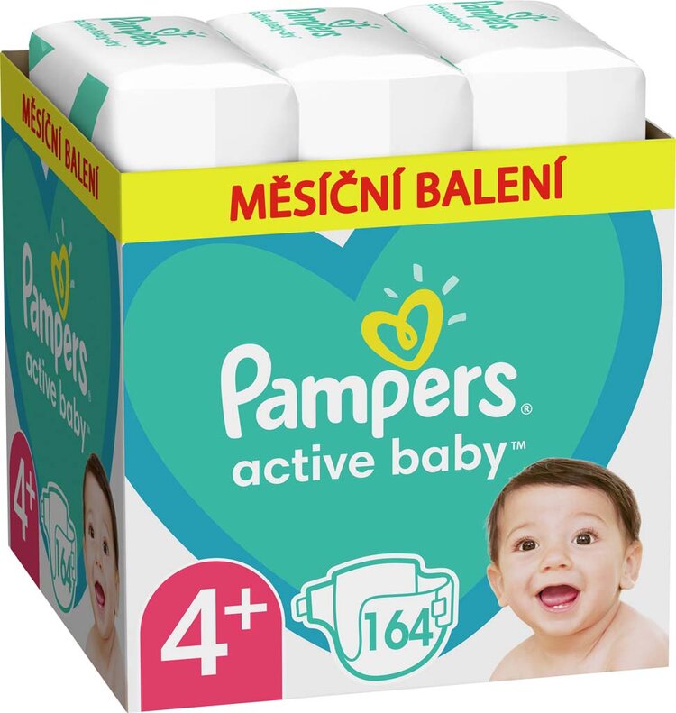 PAMPERS Active Baby 4+ 10-15 kg Maxi 164 ks