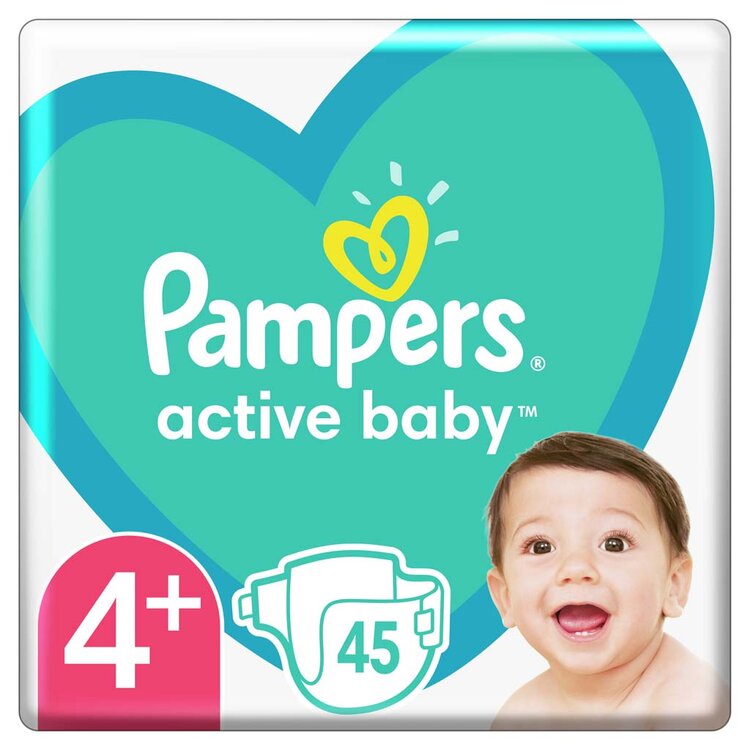 PAMPERS Active Baby Pleny jednorázové 4+ (10-15 kg) 45 ks