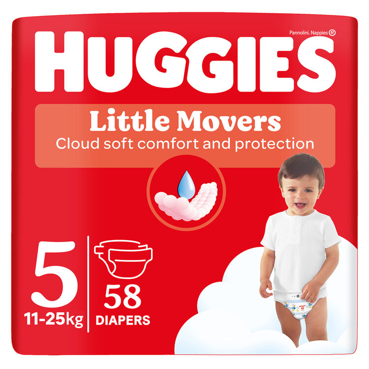 HUGGIES® Pleny jednorázové Little Movers 5 (11-25 ks) 58 ks