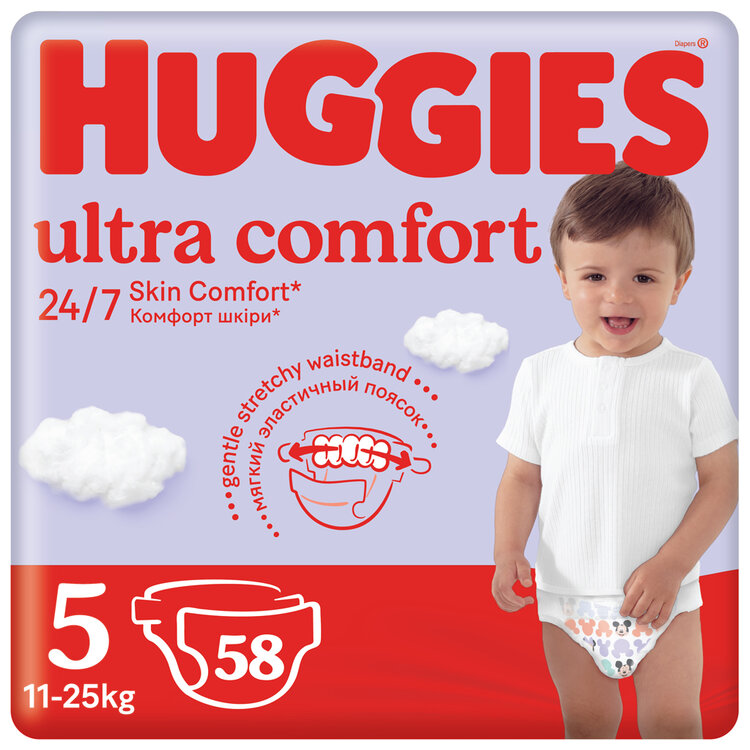 E-shop HUGGIES® Pleny jednorázové Ultra Comfort Mega 5 (11-25 ks) 58 ks