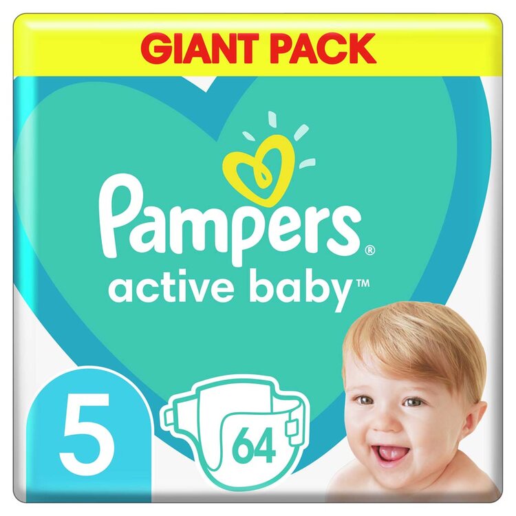 PAMPERS Active Baby Pleny jednorázové 5 (11-16 kg) 64 ks