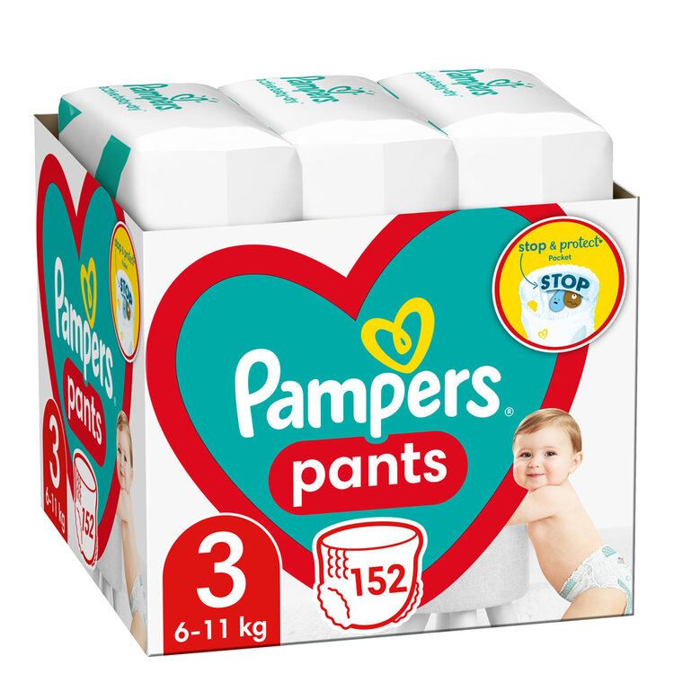 E-shop PAMPERS Pants kalhotky plenkové 3 (152 ks) 6-11 kg