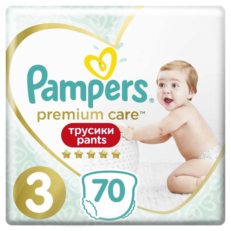 E-shop PAMPERS Premium Care Pants Kalhotky plenkové jednorázové 3 (6-11 kg) 70 ks