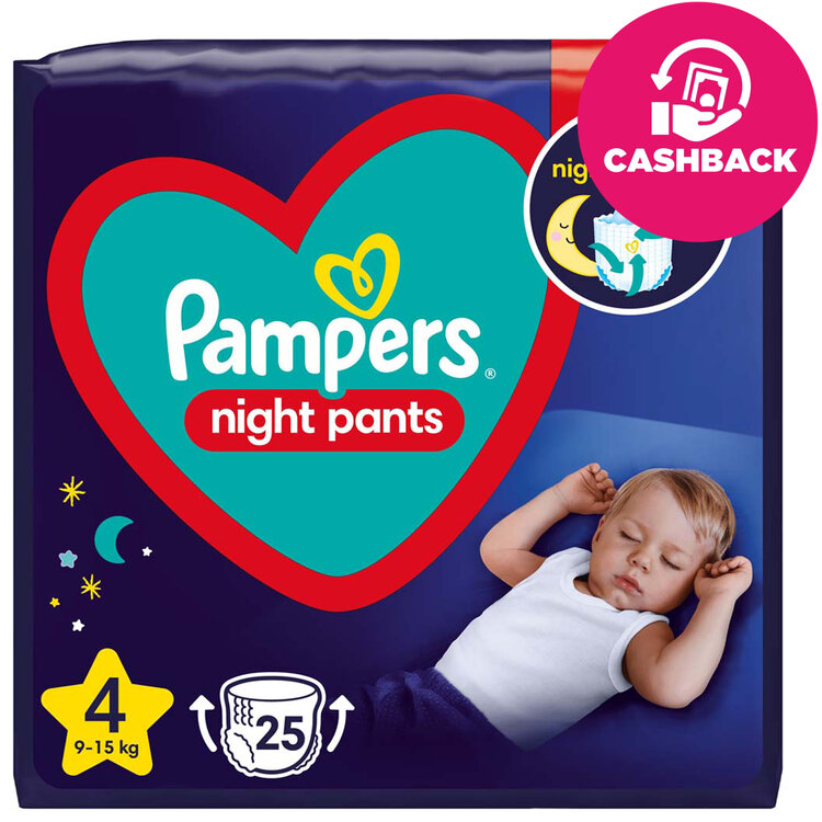 E-shop PAMPERS Night Pants 4 9-15 kg 25 ks