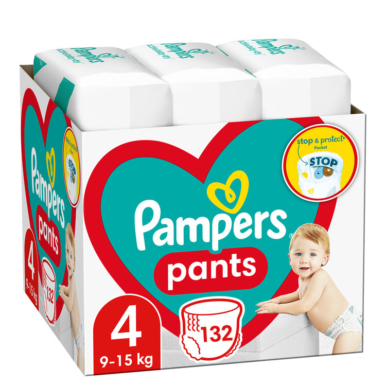 E-shop PAMPERS Pants kalhotky plenkové 4 (132 ks) 9-15 kg