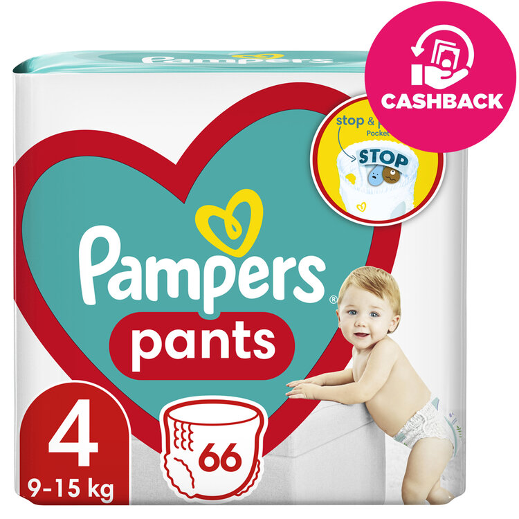 E-shop PAMPERS Pleny kalhotkové Active Baby Pants vel. 4 (66 ks) 9-15 kg