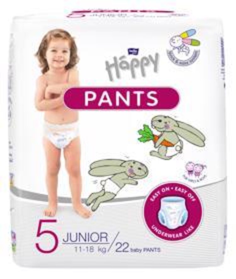 BELLA HAPPY Pants Kalhotky plenkové jednorázové 5 Junior (11-18 kg) 22 ks