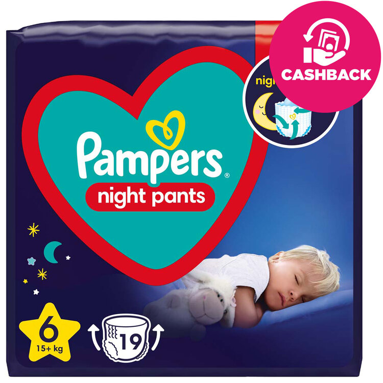 E-shop PAMPERS Night Pants 6 15 kg+ 19 ks