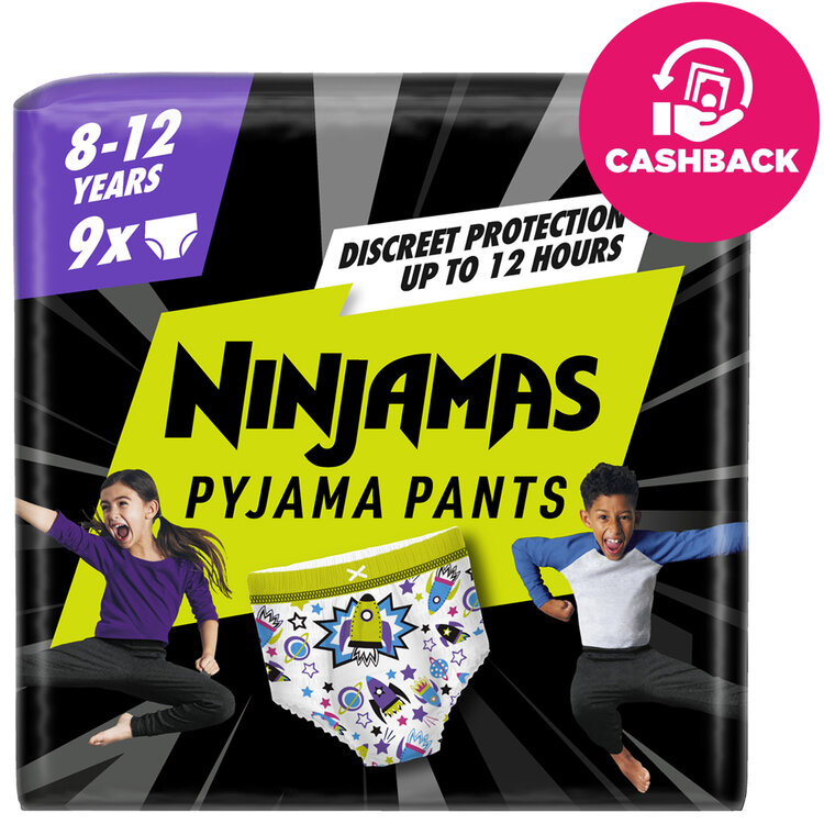 E-shop NINJAMAS Kalhotky plenkové Pyjama Pants Kosmické lodě, 9 ks, 8 let, 27kg-43kg
