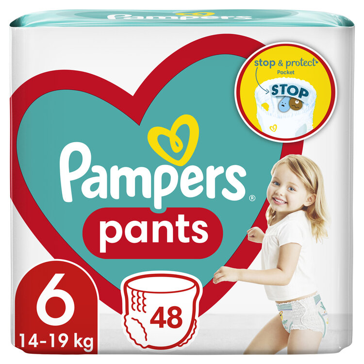 PAMPERS Plenky kalhotkové Active Baby Pants vel. 6 (48 ks) 14-19 kg